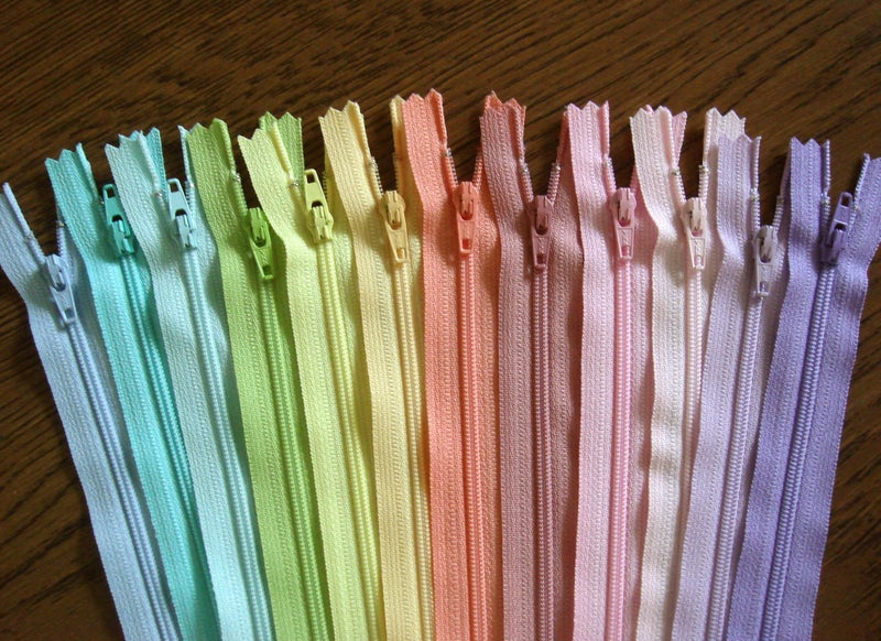 YKK Zippers Pastel MultiColor Pack 6 Inch Number 3 Nylon Coil Set of 12 Pieces - Image 2